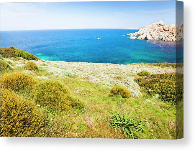 Water's Edge Canvas Print featuring the photograph Sardinian Coast by Spooh