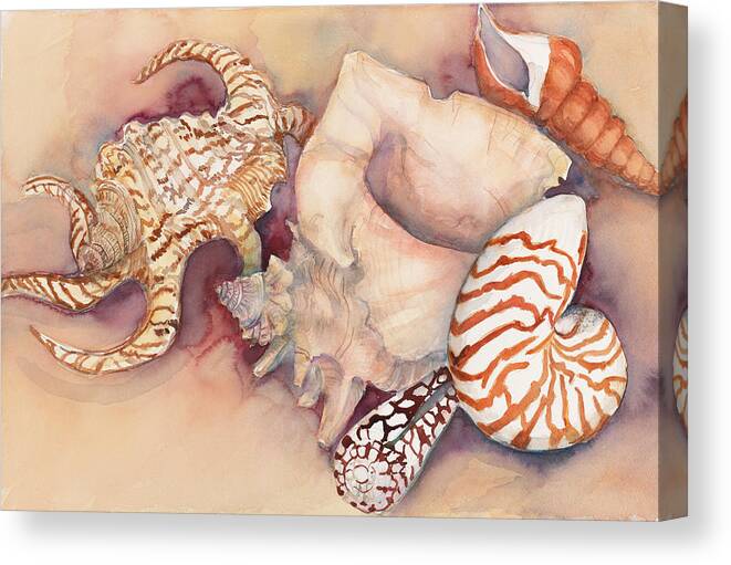 Beach Canvas Print featuring the painting Sea Shells by Joanne Porter