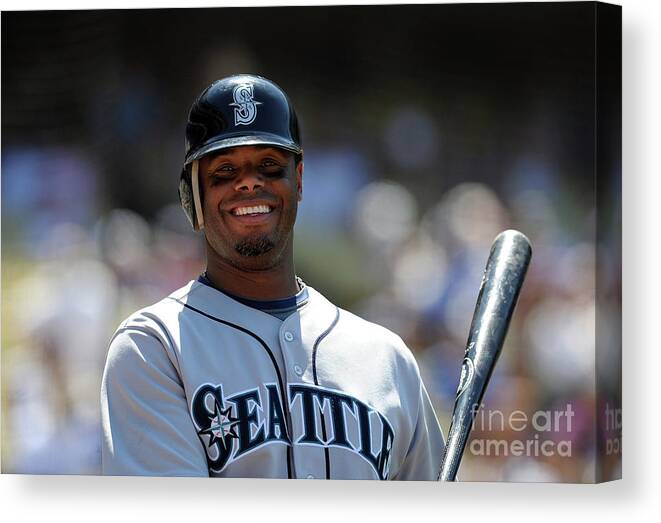 People Canvas Print featuring the photograph Seattle Mariners V Los Angeles Dodgers by Lisa Blumenfeld
