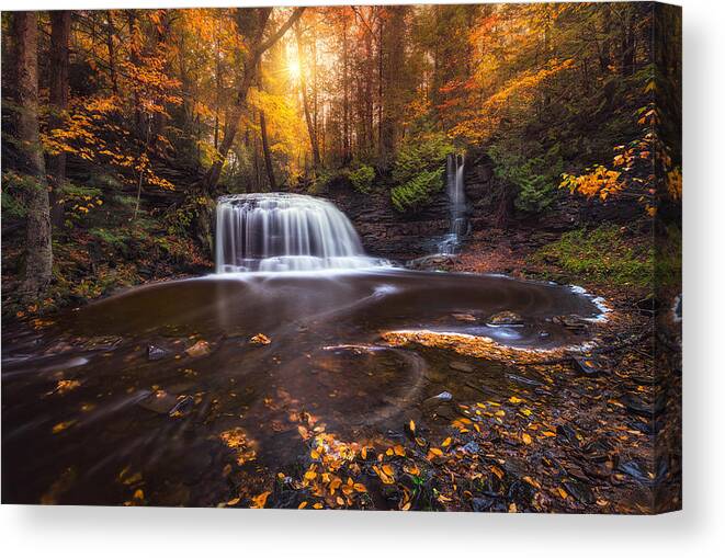 Idyllic Canvas Print featuring the photograph Secret Falls by Matt Anderson