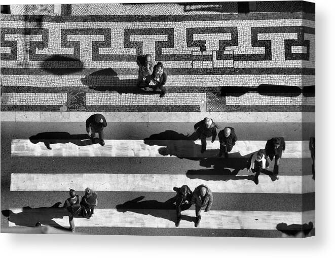 Crossing Canvas Print featuring the photograph Shadows Crossing by Luis Cmara
