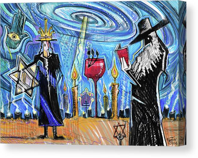 Jewish Canvas Print featuring the painting Shamayim 101 by Yom Tov Blumenthal