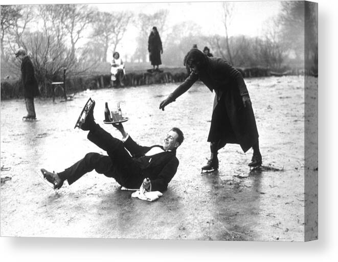 Recreational Pursuit Canvas Print featuring the photograph Skating Waiter by E. Dean