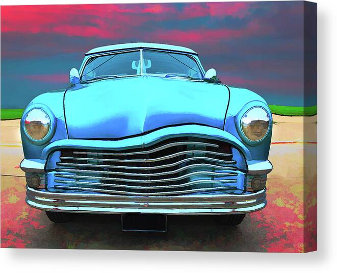 Car Canvas Print featuring the photograph Sky Blue by Thomas Leparskas