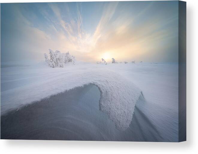 Winter Canvas Print featuring the photograph Snow Wave by Vasily Iakovlev