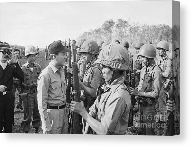 Rifle Canvas Print featuring the photograph South Vietnamese President by Bettmann