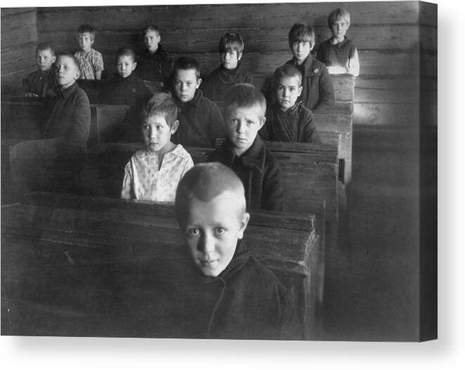 Volga Canvas Print featuring the photograph Soviet Students by Margaret Bourke-white
