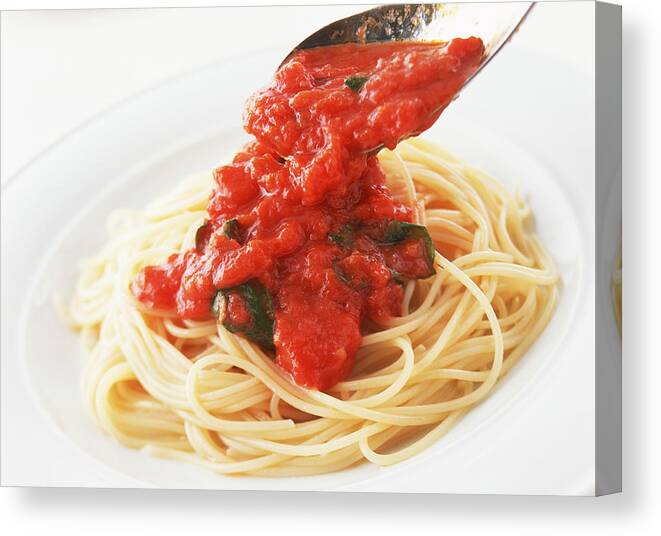 Hanging Canvas Print featuring the photograph Spaghetti Pomodoro by Imagenavi