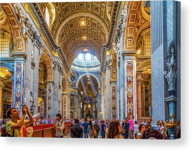 Saint Peter's St Peters Basilica Canvas Print featuring the photograph St Peters Basilica by Darryl Brooks