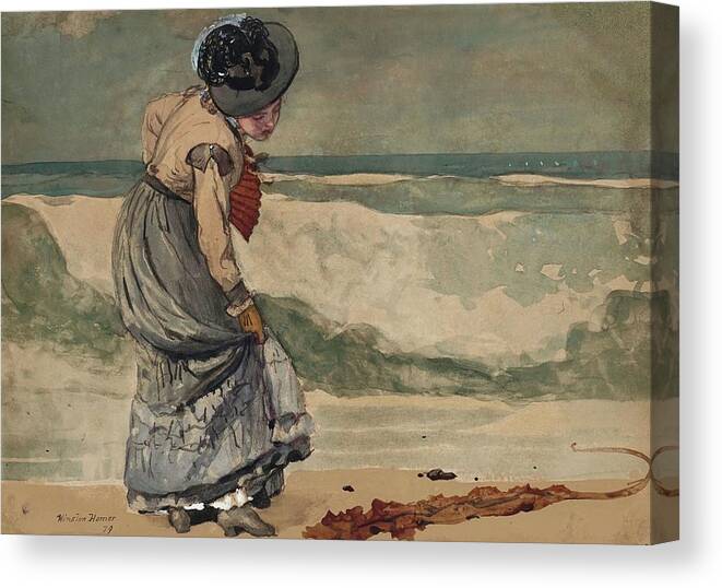 Figurative Canvas Print featuring the painting Startled by Winslow Homer