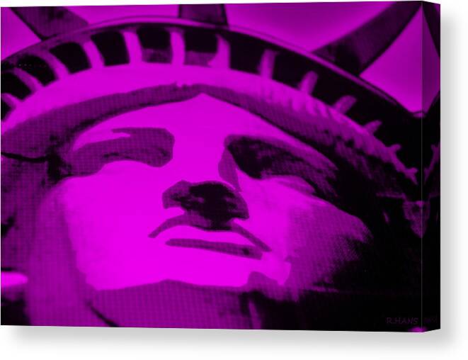 Statue Of Liberty Canvas Print featuring the photograph STATUE OF LIBERTY in PURPLE by Rob Hans