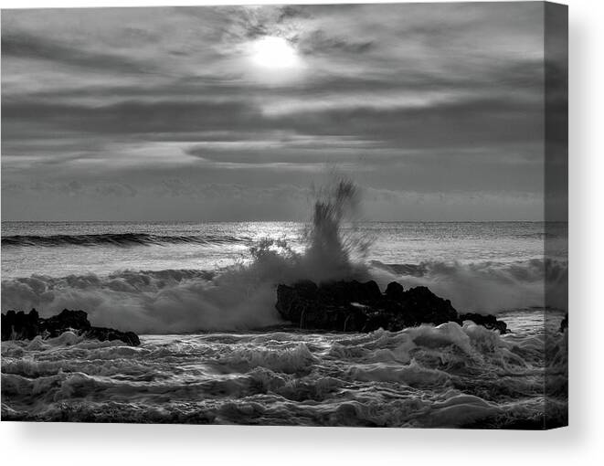 Sea Canvas Print featuring the photograph Stormy Sea 1 by Steve DaPonte
