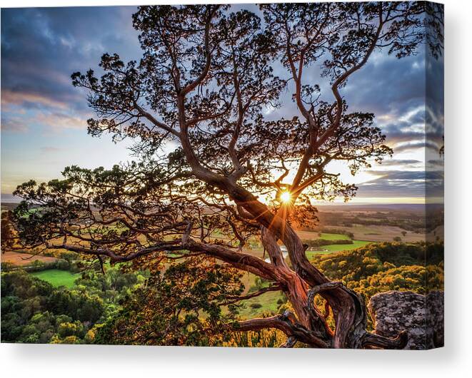 Gibraltar Rock Canvas Print featuring the photograph Sunset by Brad Bellisle