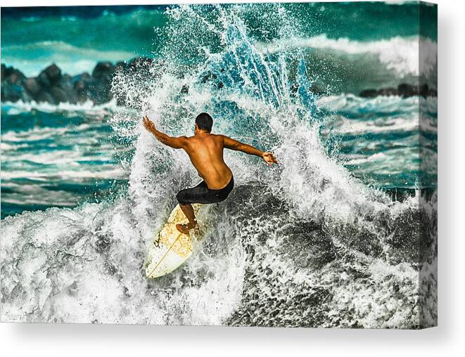 Beach Canvas Print featuring the photograph Surf Splash by Eye Olating Images