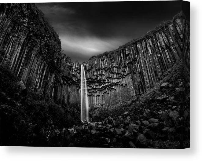 Iceland Canvas Print featuring the photograph Svartifoss Waterfall by George Digalakis