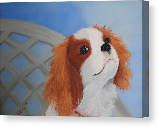 Dog Canvas Print featuring the pastel Sweet Lily by Carol Corliss