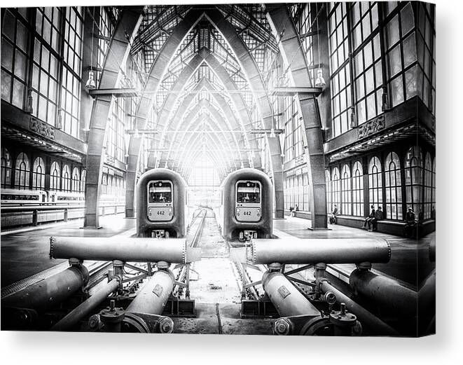 Train Station Canvas Print featuring the photograph Take The 442 On Track 4,75 by Bruno Flour