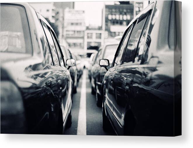 Outdoors Canvas Print featuring the photograph Taxi Parking by Zonepress
