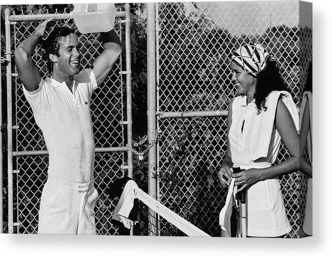 #new2022 Canvas Print featuring the photograph Tennis Players Cooling by Jacques Malignon