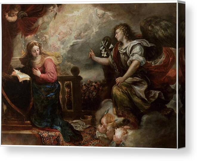 Francisco Rizi Canvas Print featuring the painting 'The Annunciation'. Ca. 1663. Oil on canvas. by Francisco Rizi