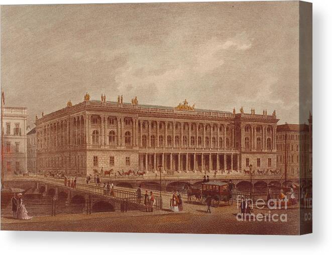 Cornucopia Canvas Print featuring the drawing The Berlin Stock Exchange by Heritage Images