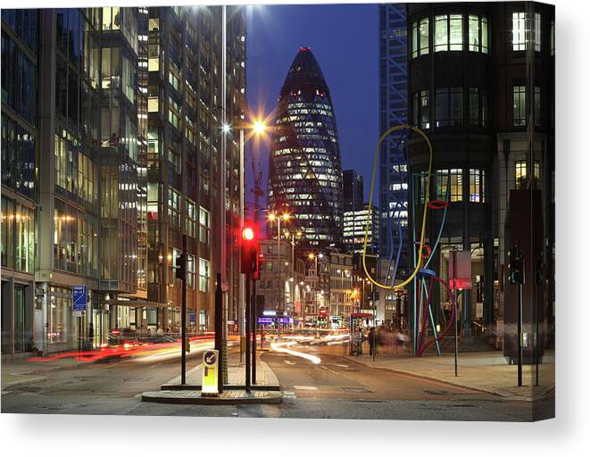 Outdoors Canvas Print featuring the photograph The City Of London by David Bank