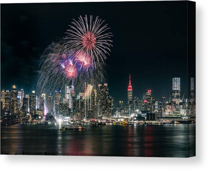 Architecture Canvas Print featuring the photograph The City That Never Sleeps by Wei (david) Dai