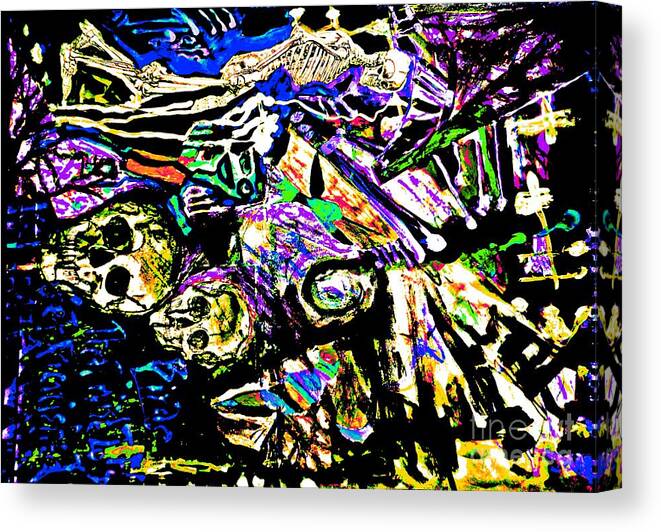 Katerina Stamatelos Canvas Print featuring the painting The Dead Among Us-3 by Katerina Stamatelos