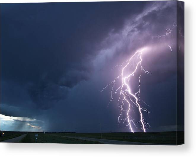 Lightning Canvas Print featuring the photograph The Sky Is Alive by Ryan Crouse