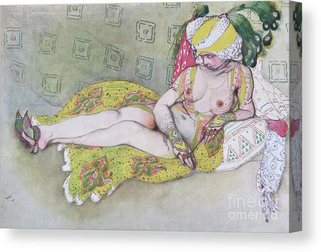 Ballet Dancer Canvas Print featuring the drawing The Yellow Sultans Wife, 1916. Artist by Heritage Images