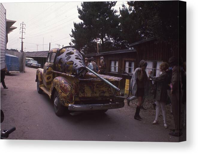 Stage Canvas Print featuring the photograph Truck Hauling Set Up At Monterey Pop by Jill Gibson