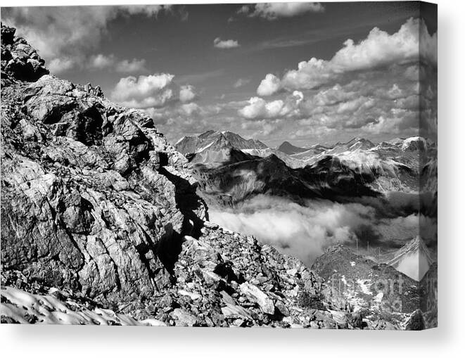 Mountains Canvas Print featuring the photograph View from Diavolezza by Steve Ember