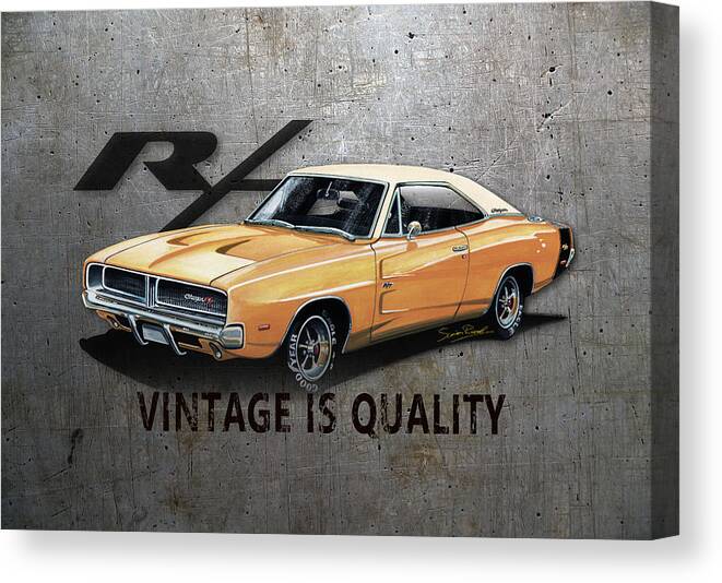 Art Canvas Print featuring the mixed media Vintage Charger by Simon Read