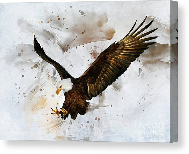 Bird Canvas Print featuring the digital art Voice of The Eagle by Ian Mitchell