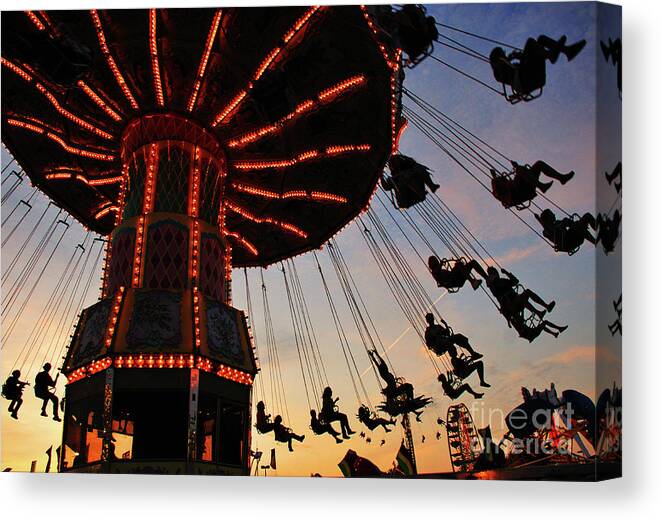 People Canvas Print featuring the photograph We Like The Swing Ride by Tj Scott