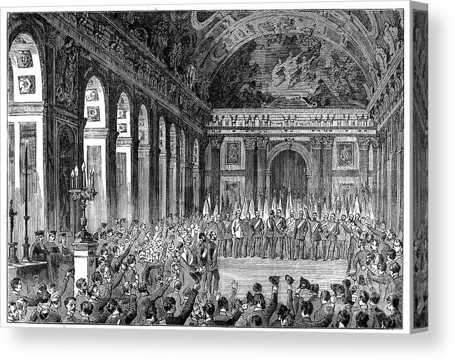 Event Canvas Print featuring the drawing Wilhelm I Becoming Emperor Of Germany by Print Collector