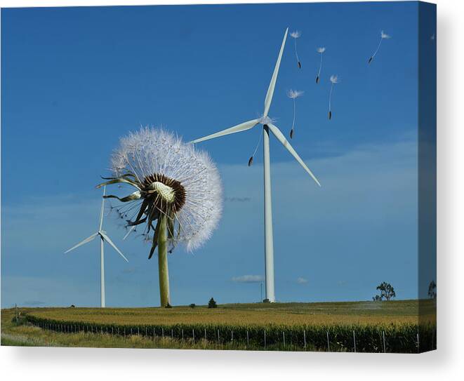 Wind Canvas Print featuring the digital art Wind Power by Alex Mir