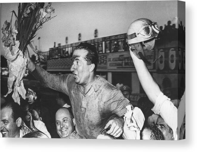 Formula One Grand Prix Canvas Print featuring the photograph Winner Ascari by Hulton Archive