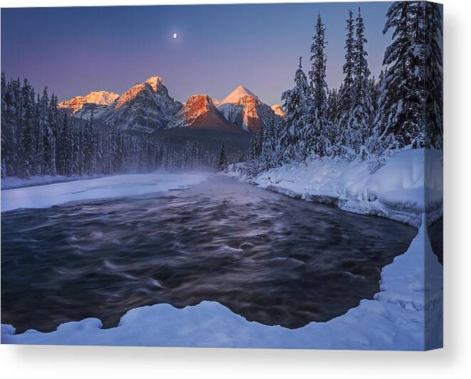 Winter Canvas Print featuring the photograph Winter Canadian Rockies by Andy Hu