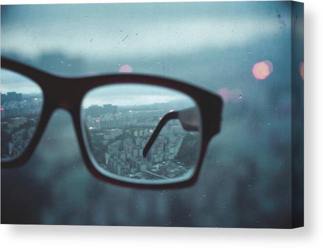 Dawn Canvas Print featuring the photograph World In The Glass by - Lexilee -