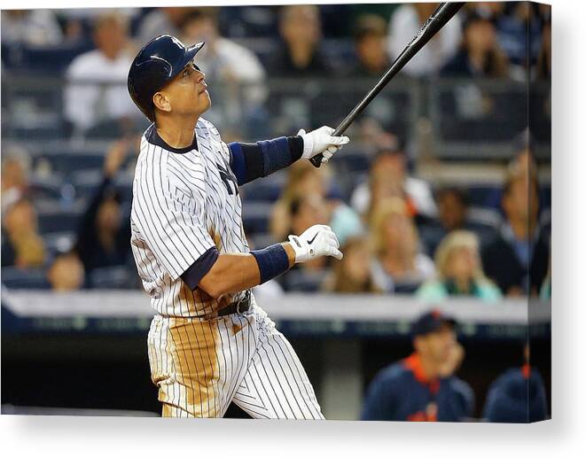 Following Canvas Print featuring the photograph Alex Rodriguez by Jim Mcisaac