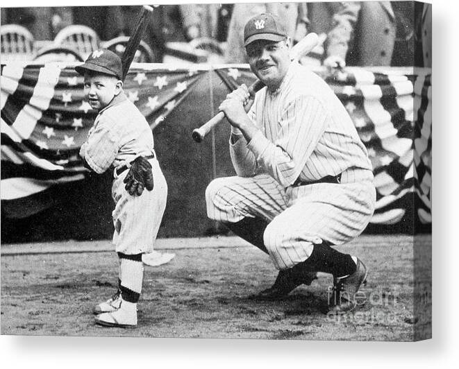 American League Baseball Canvas Print featuring the photograph Babe Ruth #1 by Transcendental Graphics