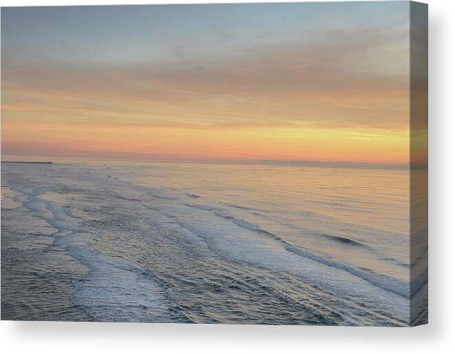 Color Canvas Print featuring the photograph Coastal Sunset by Jerry Cahill