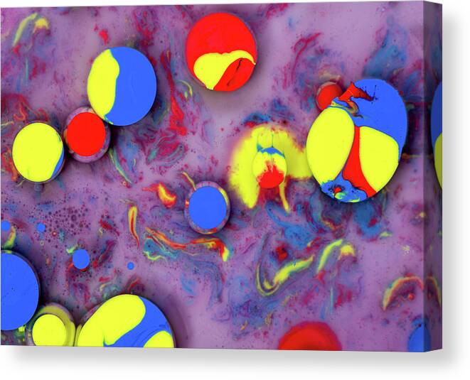 Bubbles Canvas Print featuring the photograph Colorful artistic abstract background bubble painting art #1 by Michalakis Ppalis