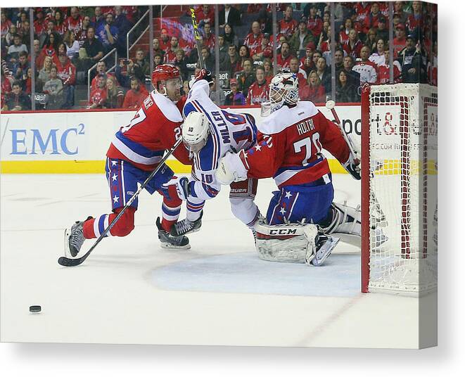 People Canvas Print featuring the photograph New York Rangers v Washington Capitals #1 by Bruce Bennett
