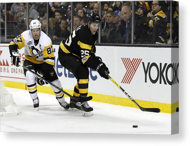 National Hockey League Canvas Print featuring the photograph NHL: JAN 26 Penguins at Bruins #1 by Icon Sportswire