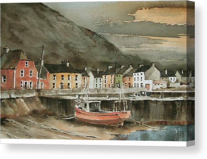  Canvas Print featuring the painting Passage East, Waterford #2 by Val Byrne