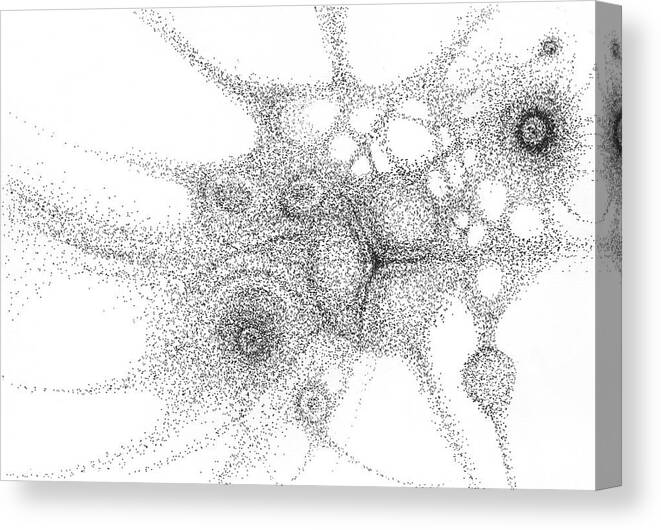 Circles Canvas Print featuring the drawing Seedpod #1 by Franci Hepburn