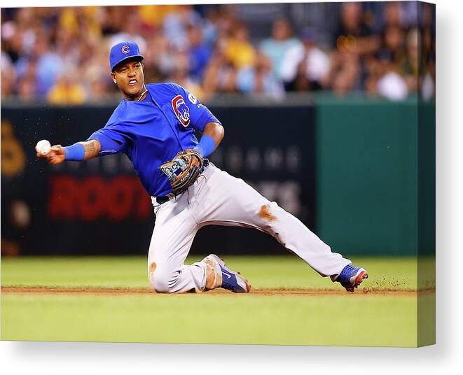People Canvas Print featuring the photograph Starlin Castro #1 by Jared Wickerham