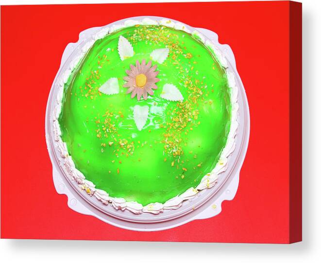 Dessert Canvas Print featuring the photograph Sweet Cake With Green Jelly #1 by Mikhail Kokhanchikov